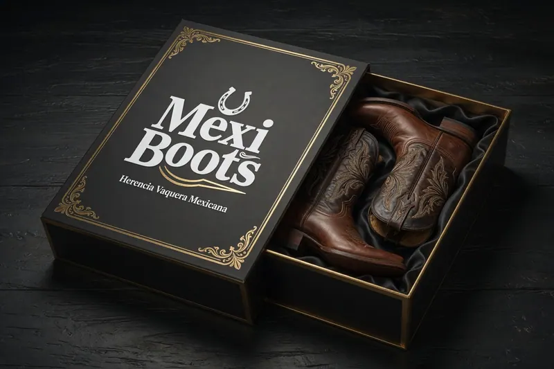 Caja de botas vaqueras Mexi Boots, identidad de marca diseñada por Fruttiflow
