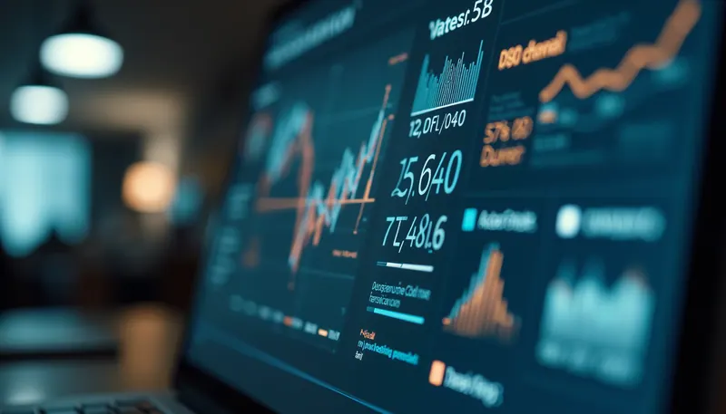 Plano detalle de una pantalla con gráficos y datos de marketing digital